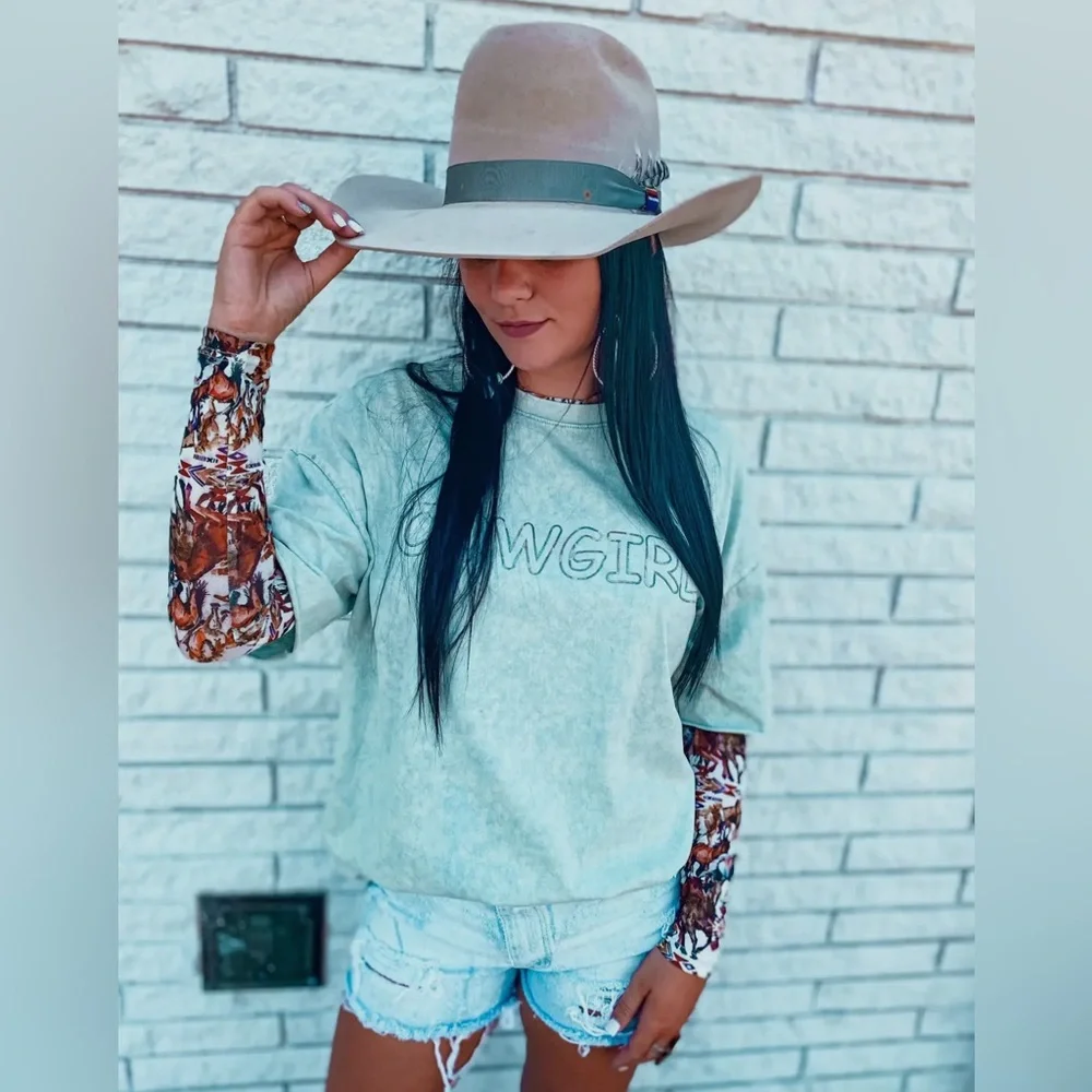 Buckaroo Long Sleeve Mesh Top - Picture 3 of 4